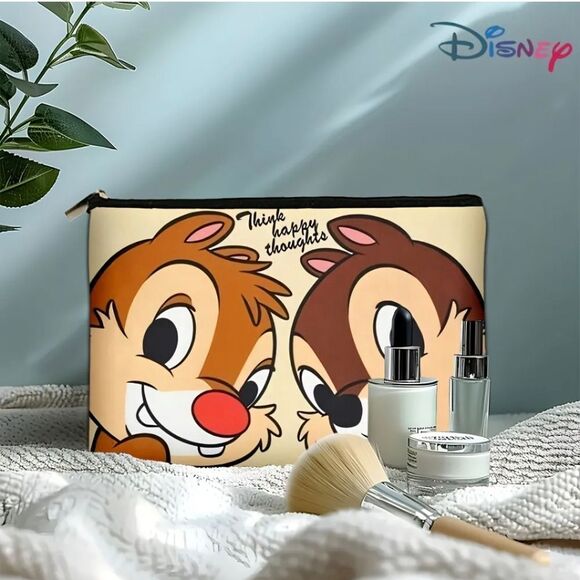 Disney Chip N Dale Canvas Zippered Makeup Cosmetic Pouch - Picture 5 of 6
